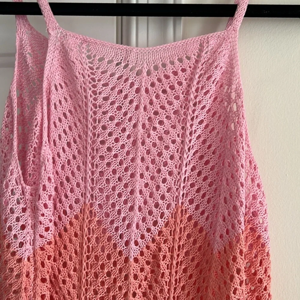 Colorful Crochet Cover Up M pit to pit 16 30 inches long - Picture 2 of 4